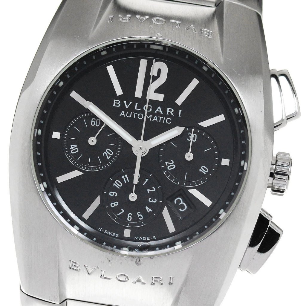Bvlgari Elgon Chronograph Black Dial Automatic Boys Watch860063